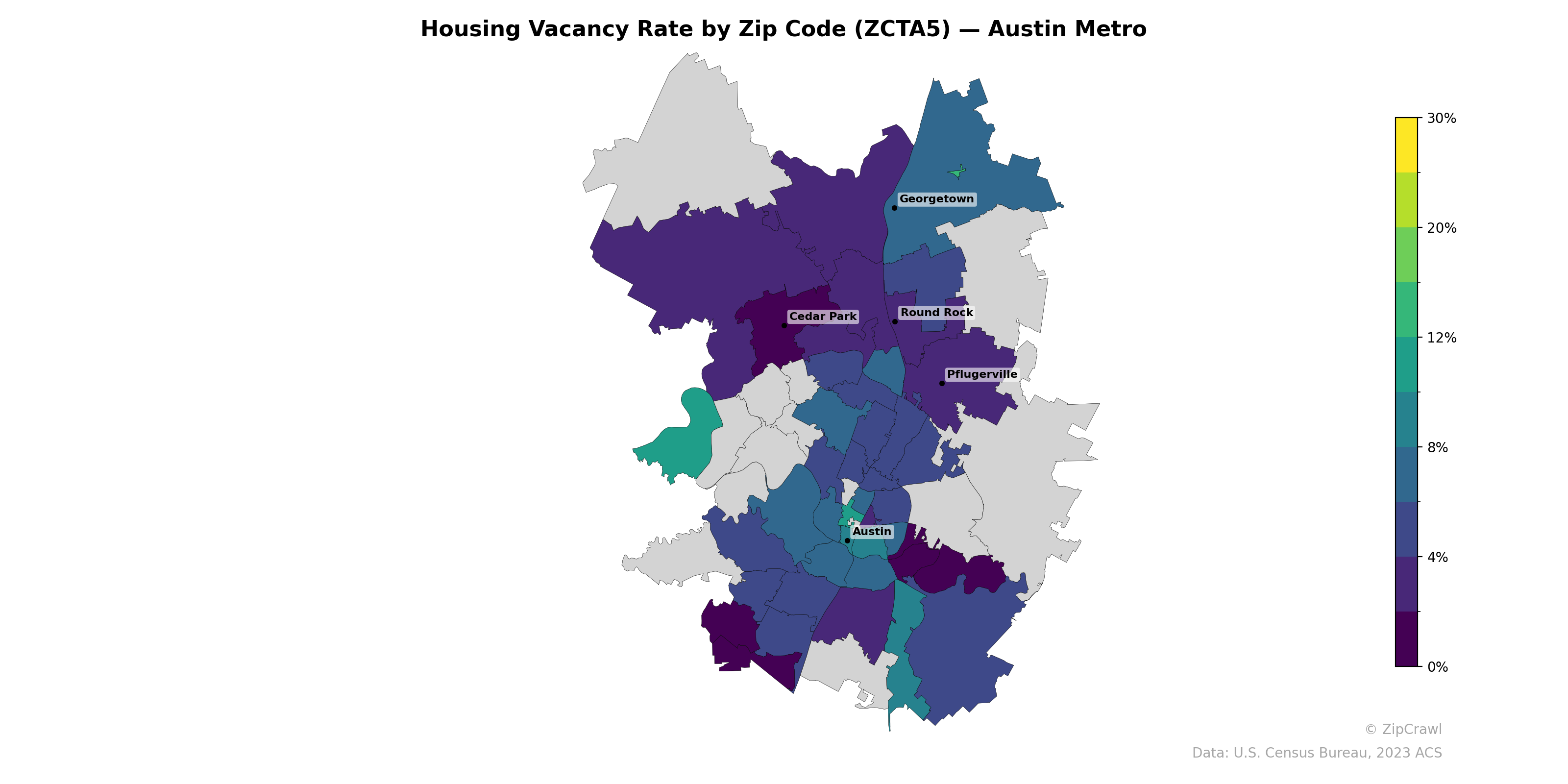 Housing Vacancy Rate by Zip Code (ZCTA5) — Austin Metro