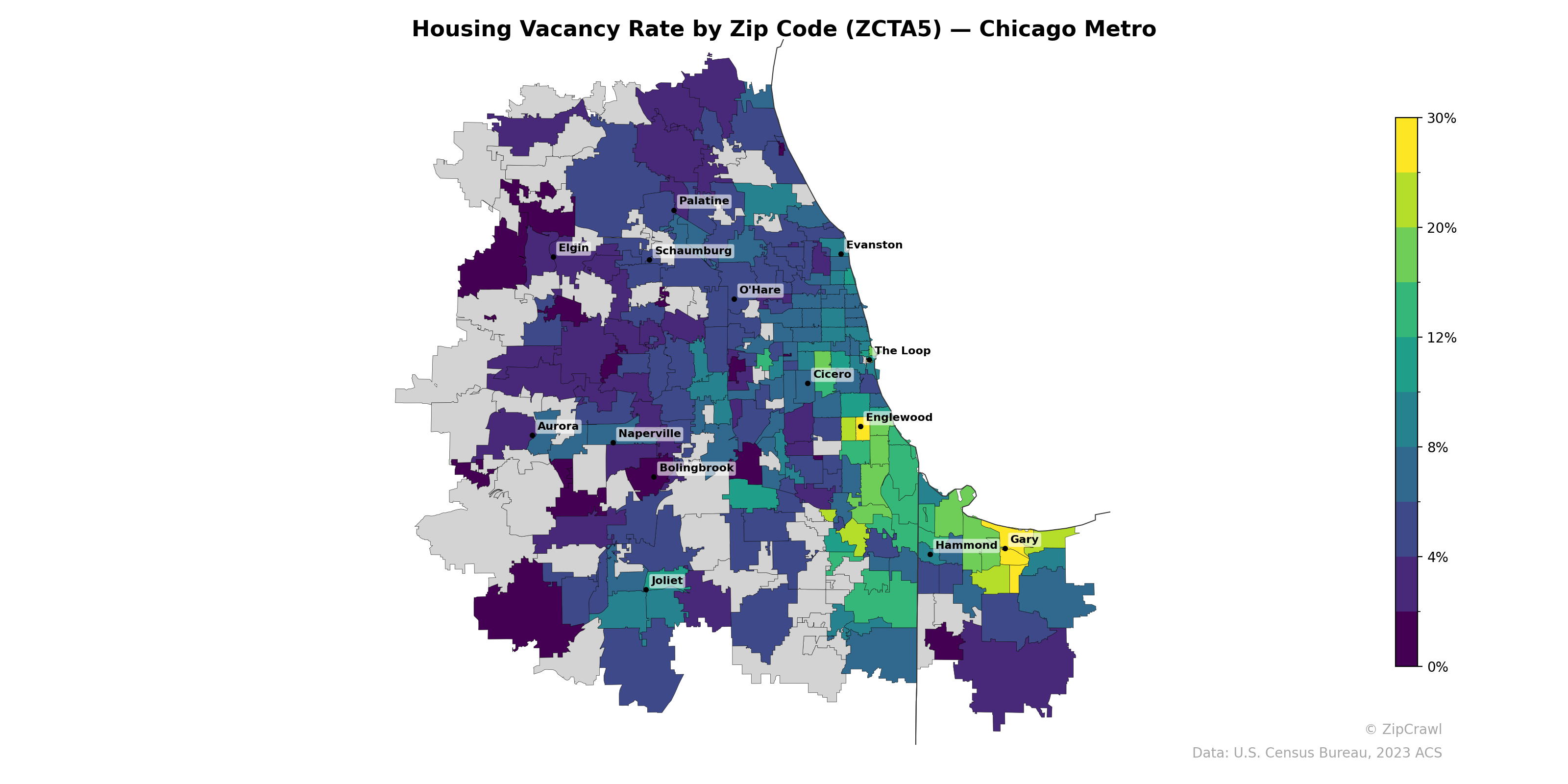 Housing Vacancy Rate by Zip Code (ZCTA5) — Chicago Metro