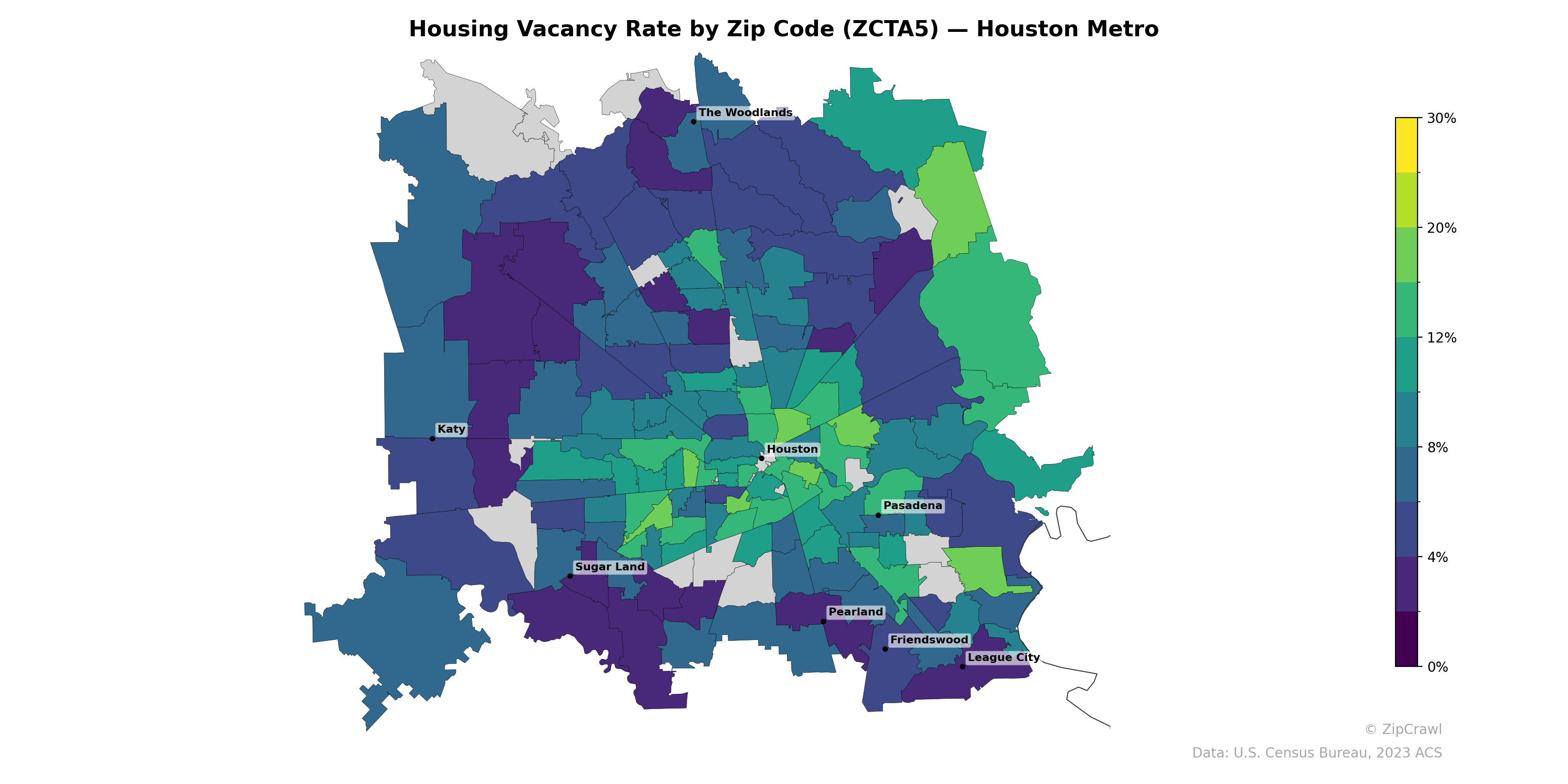 Housing Vacancy Rate by Zip Code (ZCTA5) — Houston Metro