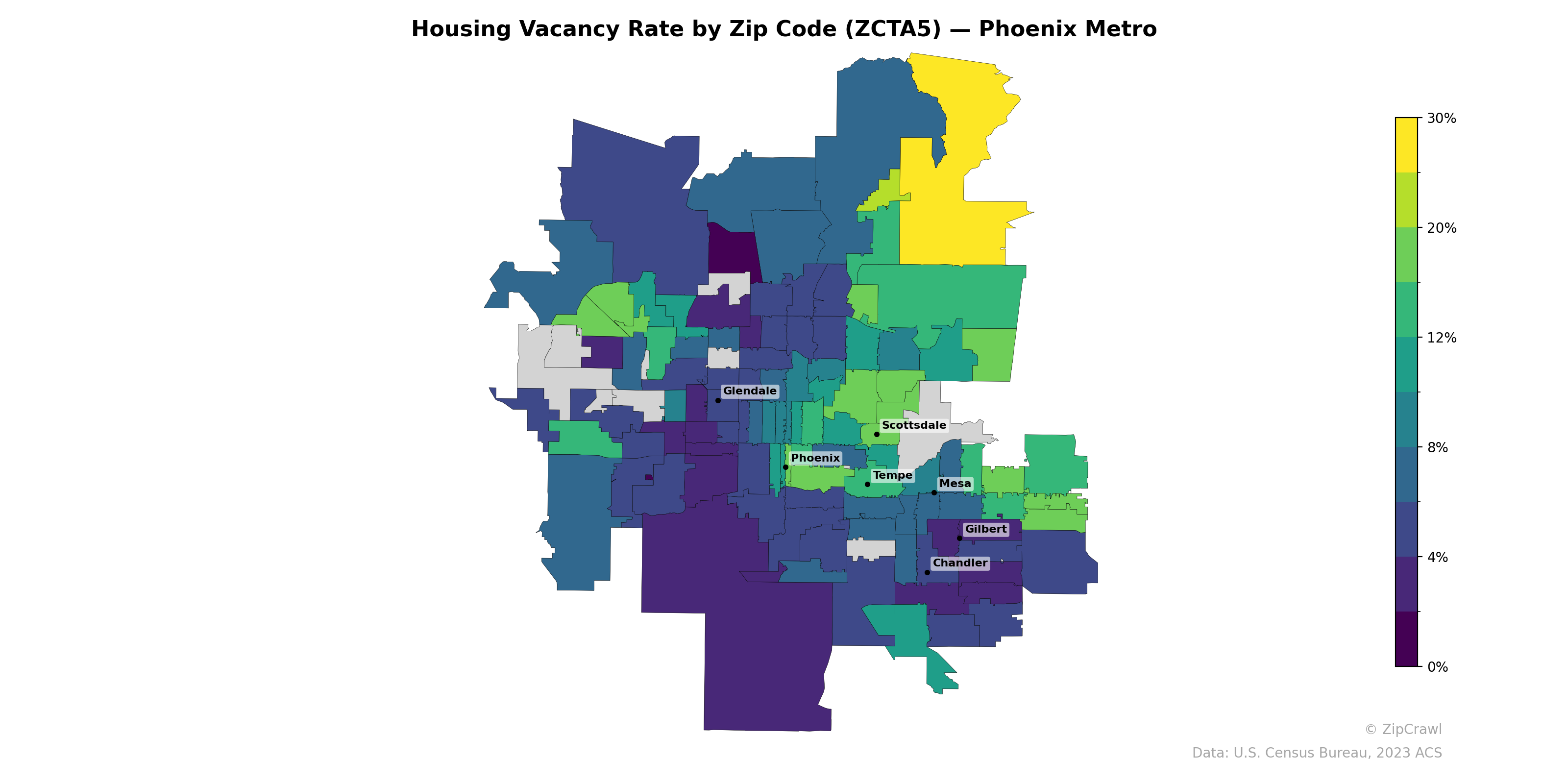 Housing Vacancy Rate by Zip Code (ZCTA5) — Phoenix Metro