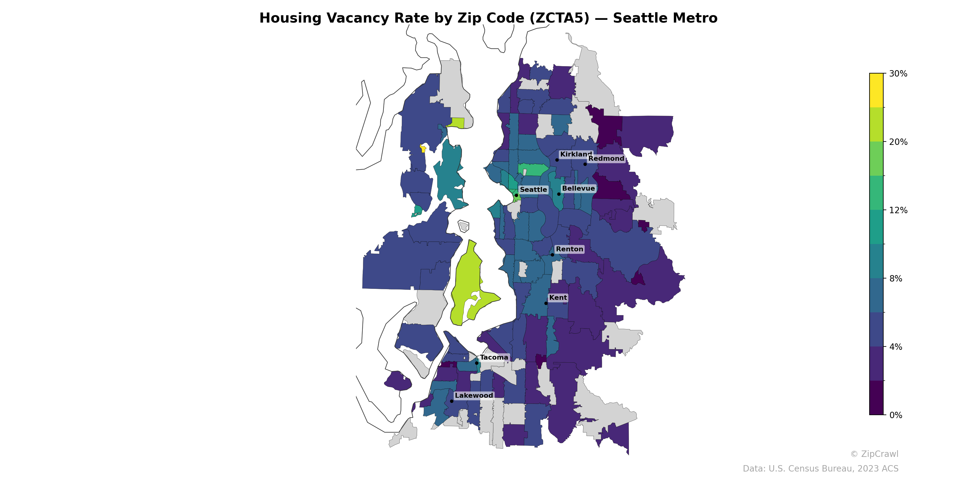 Housing Vacancy Rate by Zip Code (ZCTA5) — Seattle Metro