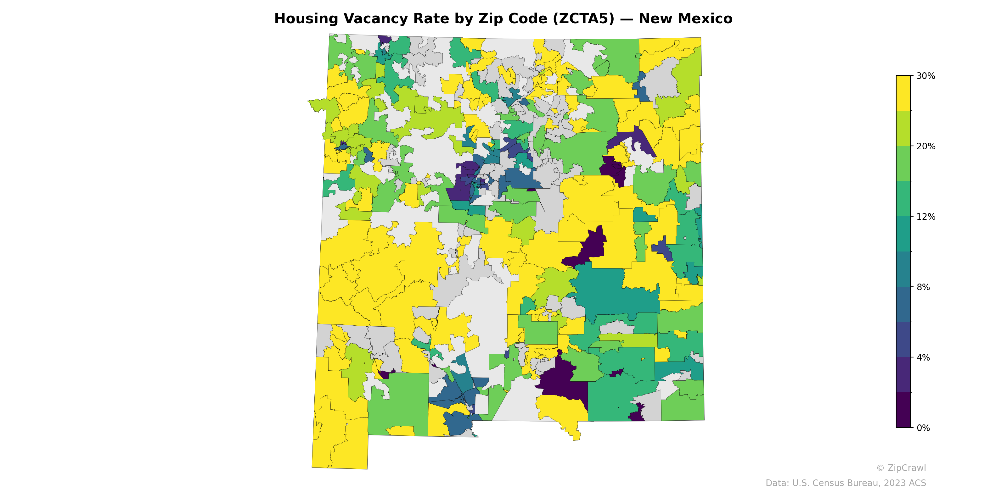 Housing Vacancy Rate by Zip Code (ZCTA5) — New Mexico