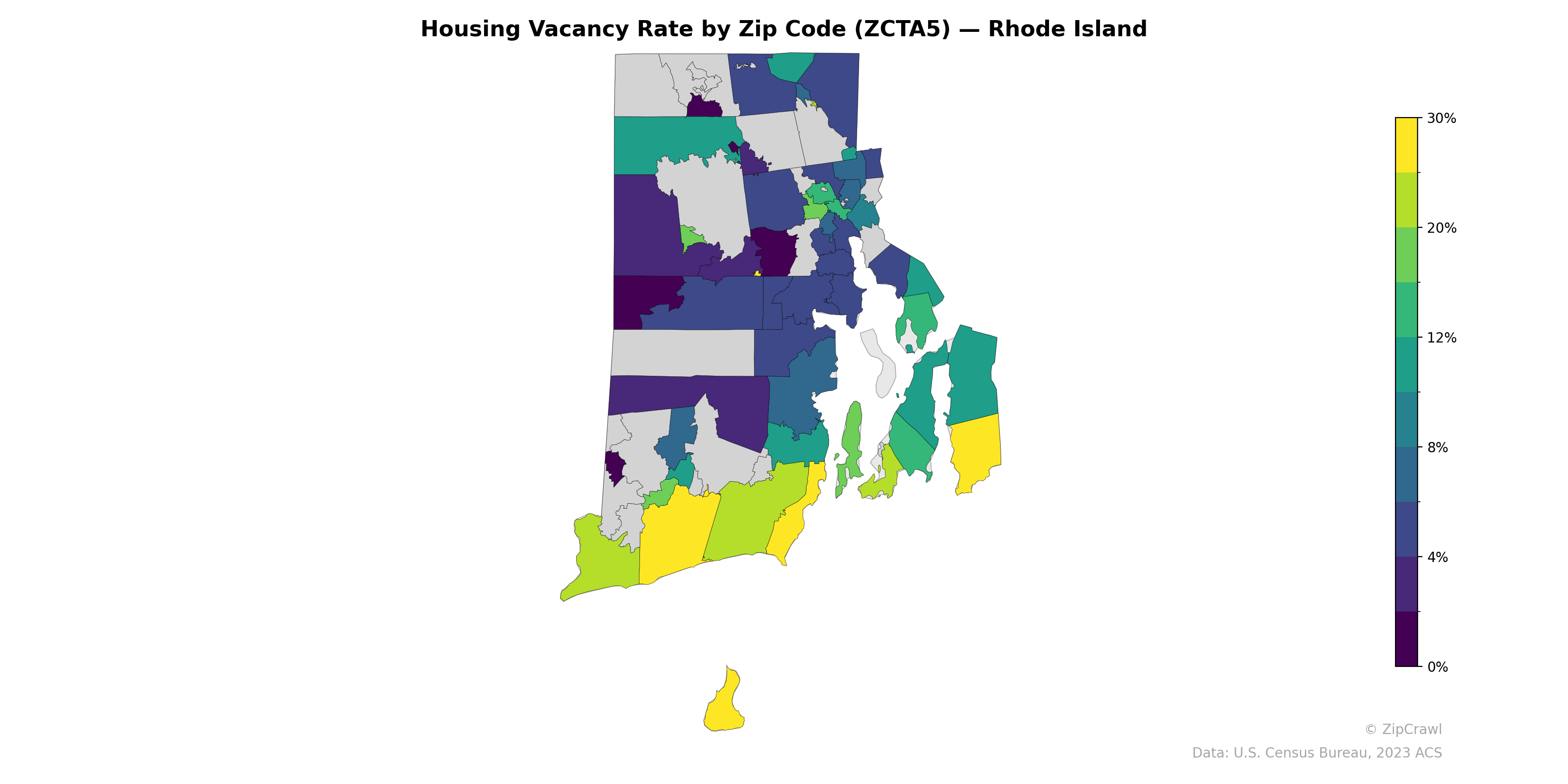 Housing Vacancy Rate by Zip Code (ZCTA5) — Rhode Island